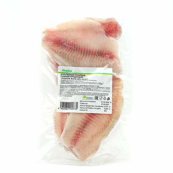 Тилапия «Каждый день» филе (0,8-1 кг), 1 упаковка ~1 кг