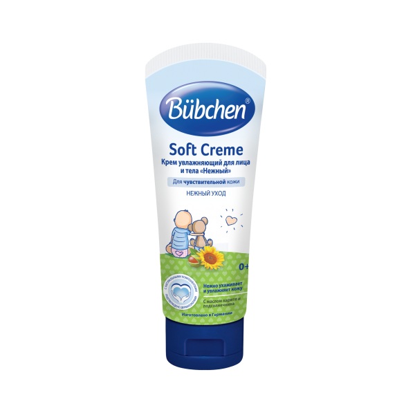 

Крем детский Bubchen Soft нежный увлажняющий для лица и тела с рождения 75 мл
