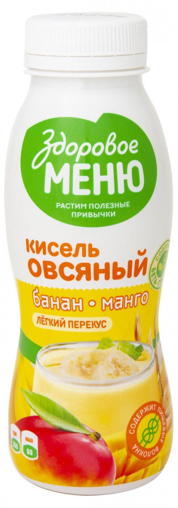 

Кисель овсяный Здоровое Меню с бананом и манго 250 мл