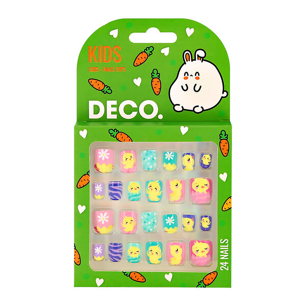 Набор детских накладных ногтей `DECO.` KIDS самоклеящиеся chick 24 шт