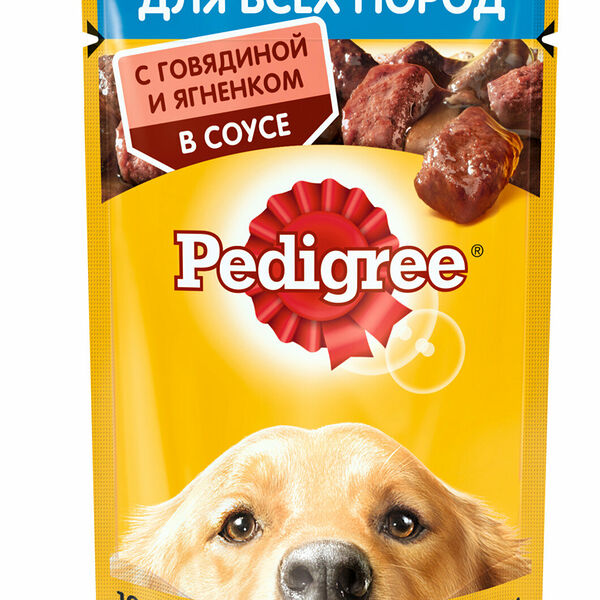 Корм влажный Pedigree для собак говядина и ягненок в соусе