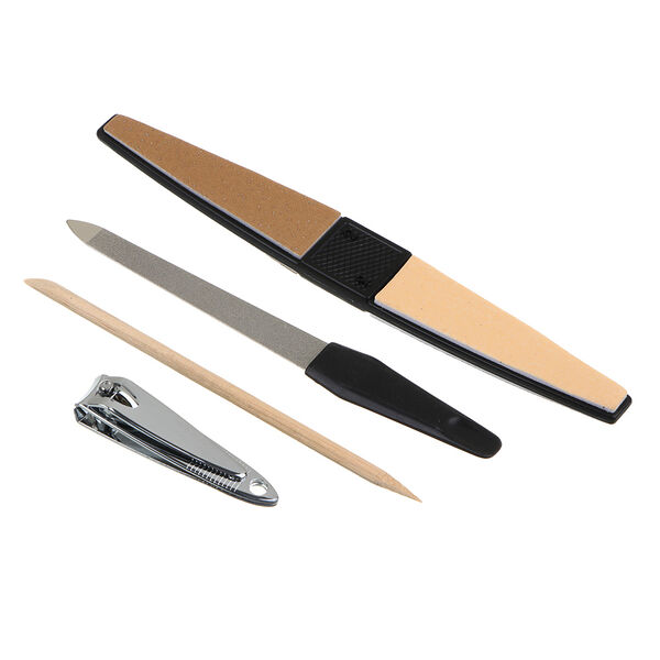 Юниlook набор маникюрный 4 пр. (пилка 2шт, книпсер, палочка для маникюра), арт.10-13