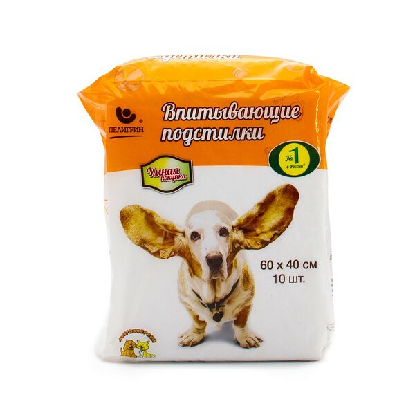 Подстилки для животных Пелигрин Умная покупка впит.однораз. 60х40см, 10шт