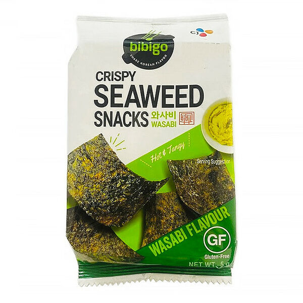 Снек из морской капусты со вкусом васаби CJ Bibigo, 5 г