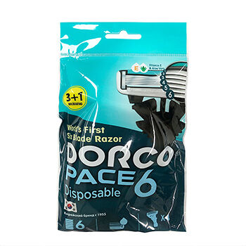 Станки для бритья Dorco Pace одноразовые 6 лезвий мужские 4шт