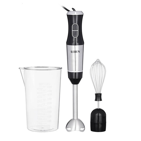 Leben блендер электрический 500вт, венчик, мерный стакан, регулировка скорости