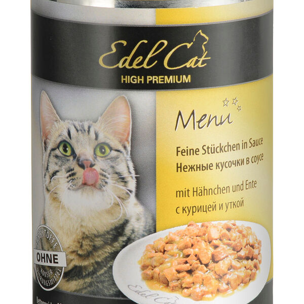 Edel Cat консервы для кошек (кусочки в соусе) 3 вида мяса
