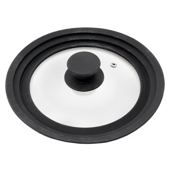 Крышка универсальная, 18-20-22 см, черный, стекло/силикон