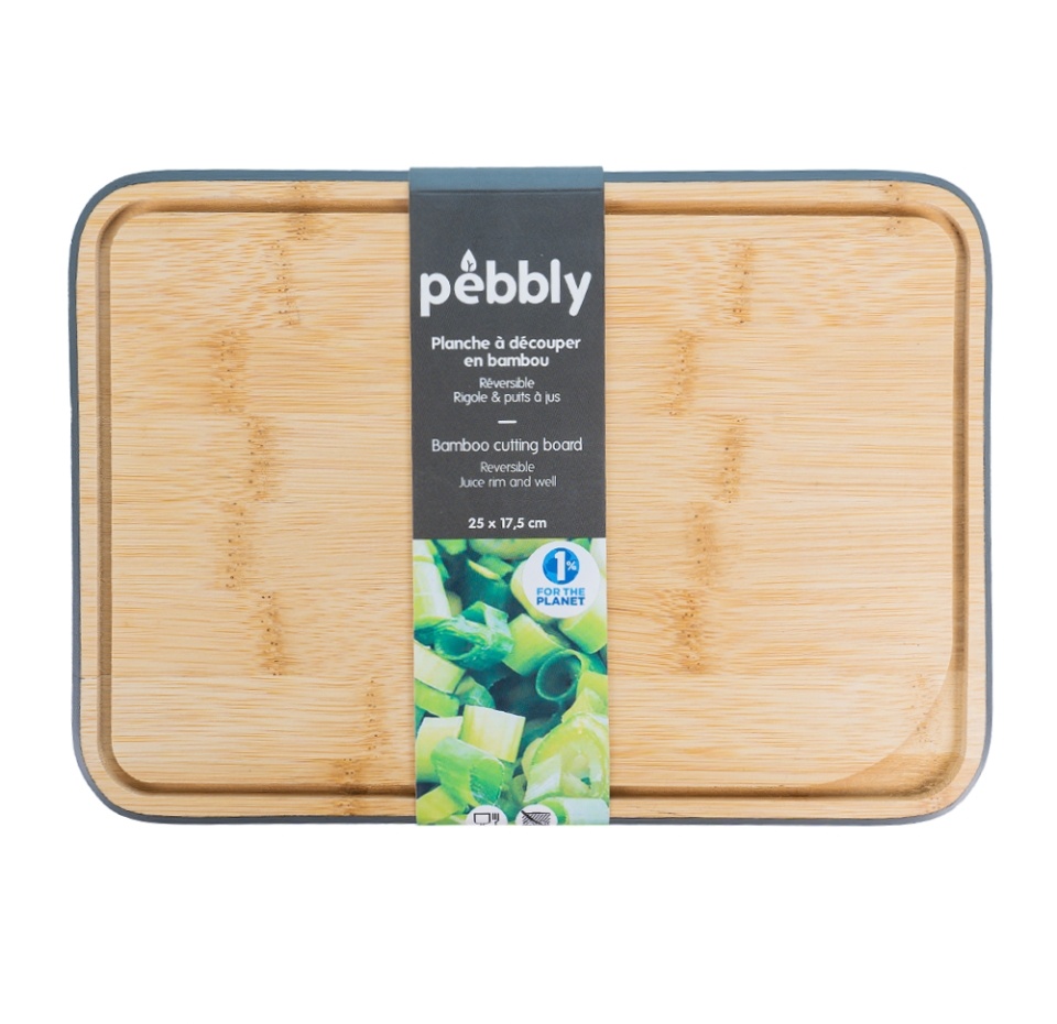 

Доска разделочная Pebbly 25х17 см, с бортиком черного цвета, размер S, бамбук, Франция