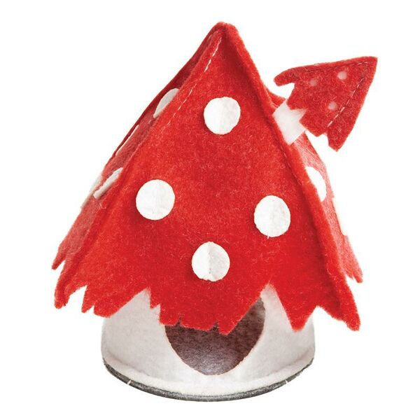 Домик Гамма Мухомор из войлока для грызунов 14*8*8 см