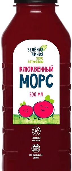 Морс Зеленая линия Клюквенный 500мл