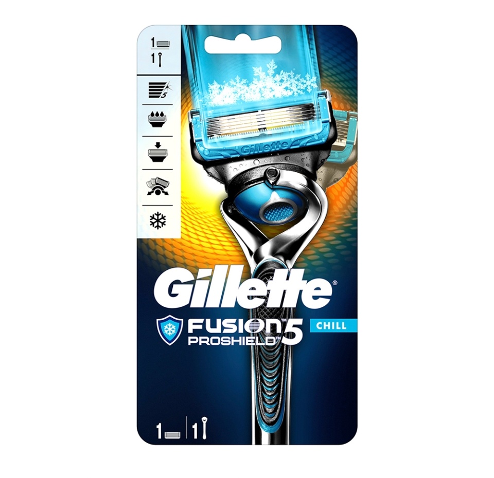

Бритвенный станок многоразовый Gillette Fusion5 ProShield Chill, 5 лезвий, 1 сменная кассета