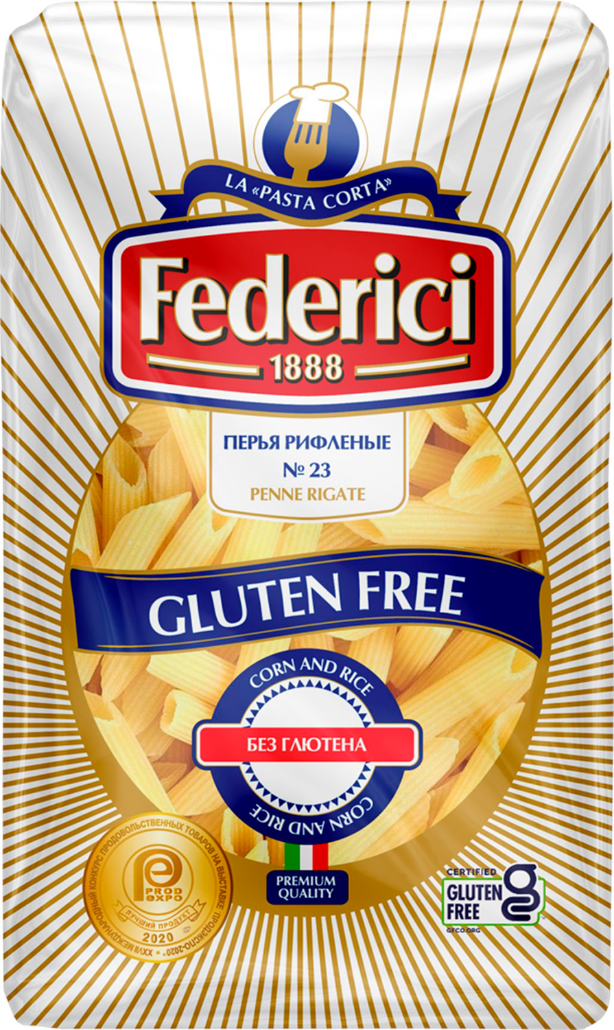 

Макароны Federici Перья рифлёные без глютена
