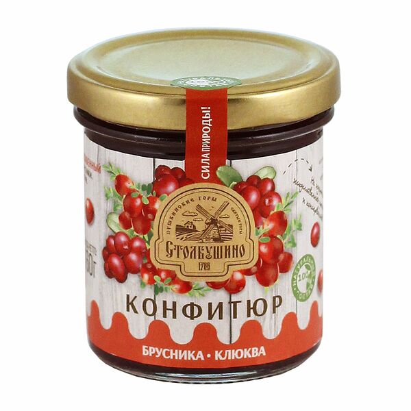 Конфитюр брусника-клюква стерилизованный Столбушино