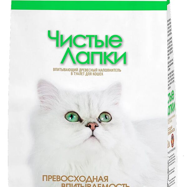 Наполнитель для кошек древесный Чистые Лапки