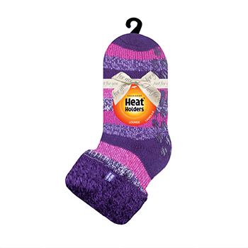 

Термоноски женские Heat Holders LOUNGE purple stripe, Индонезия