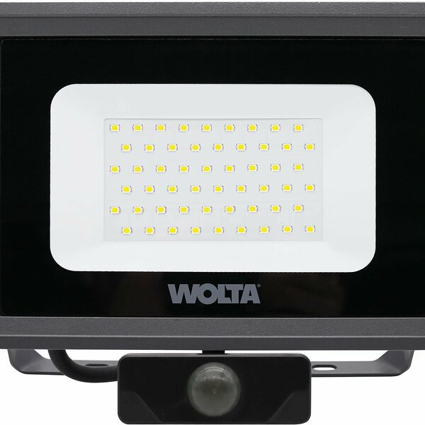 Светодиодный прожектор Wolta WFL-50W/06S 50Вт 5700K IP65 4500 Лм с датчиком