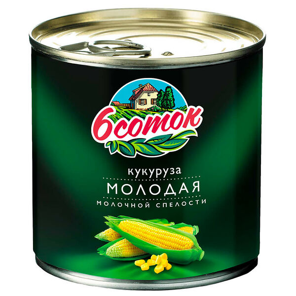 Кукуруза 6 Соток 340 г молодая молочная ж/б