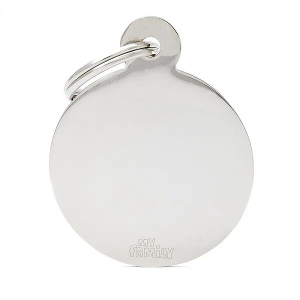 Адресник для кошек и собак круглый маленький Basic, хромированный