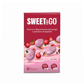 Конфеты в брусничном шоколаде с цельным миндалём, Sweet & Go
