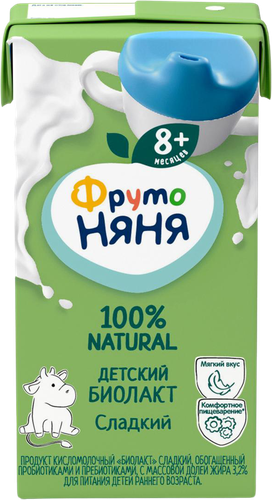 

Биолакт Фрутоняня с сахаром 3.2% бзмж 200 г