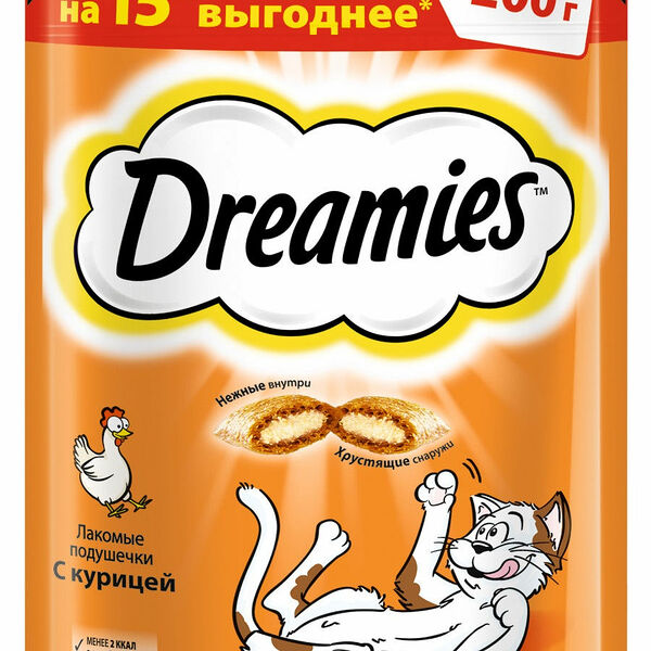 Лакомство для взрослых кошек Dreamies с курицей