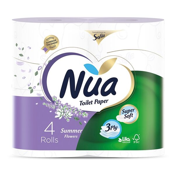 Туалетная бумага Nua 3 слоя ароматизированная 4 шт.