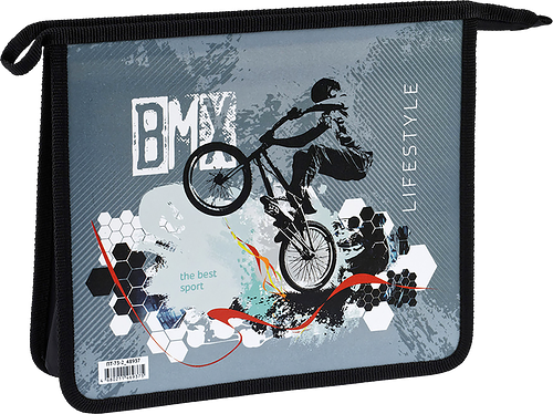 Папка для тетрадей ARTSPACE пластиковая, А5, 2 отделения, на молнии, Арт. ПТ-73-2_48937