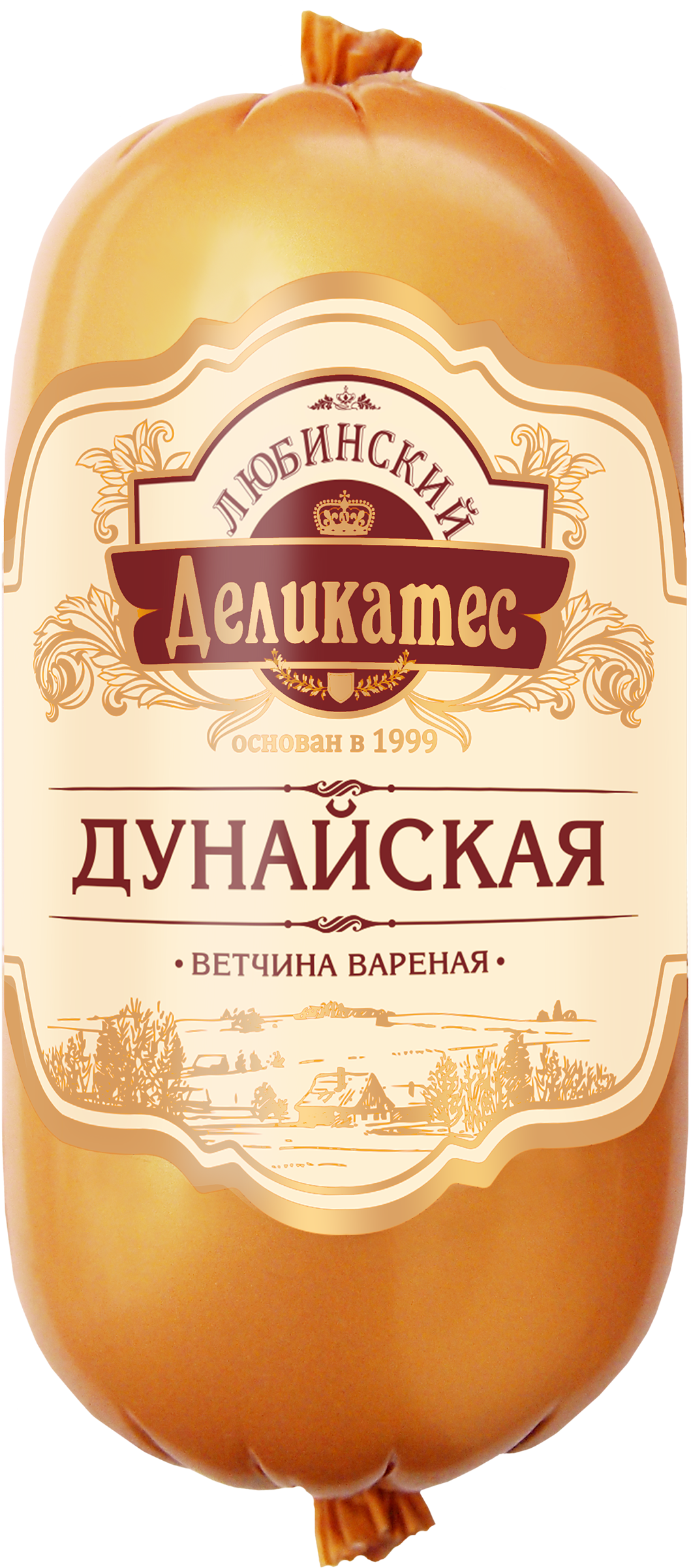 

Ветчина вареная из мяса птицы Любинский деликатес Дунайская, весовая