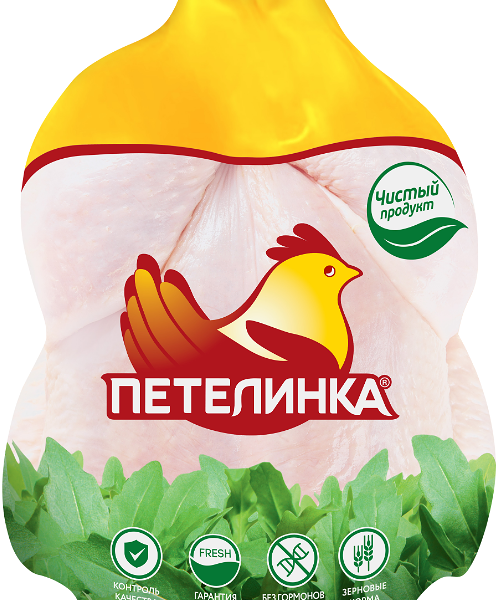 Цыпленок-бройлер Петелинка тушка 1 сорт потрошёная в/у охл вес до 2.4кг