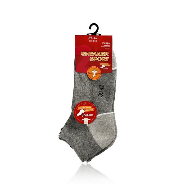 Женские носки Conte Chobot Sneaker sport трикотажные 082 серые р.25-27 2 пары