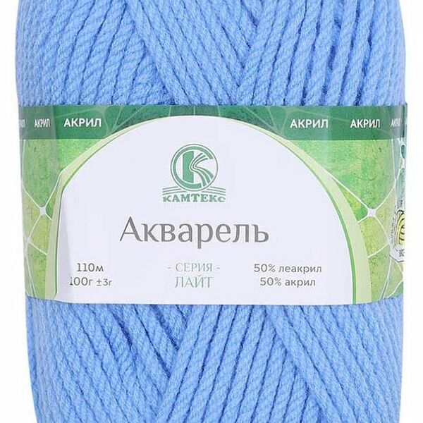 Пряжа для ручного вязания Камтекс Акварель Джинса 100 г 110 м