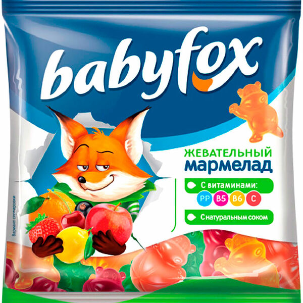 Мармелад жевательный Babyfox бегемоты 70 г
