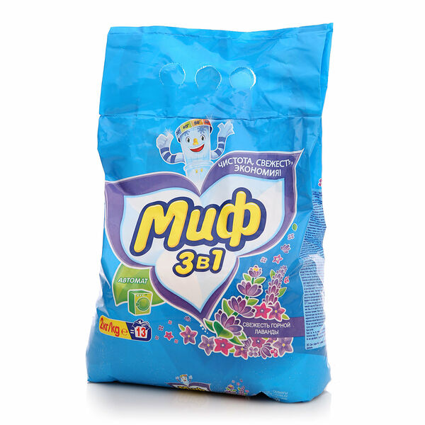 Порошок стиральный Свежесть горной лаванды 13 стирок  ТМ Миф 