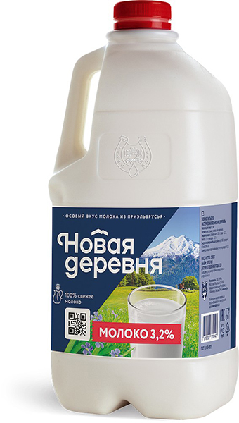 

Молоко Новая деревня пастеризованное 3.2% 1900 мл