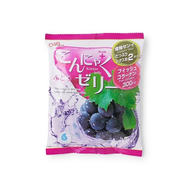Желе фруктовое Yukiguni из конняку со вкусом винограда с натуральным соком и коллагеном 6x18г, Япония