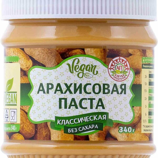 Паста арахисовая классическая Азбука продуктов без сахара 340 г