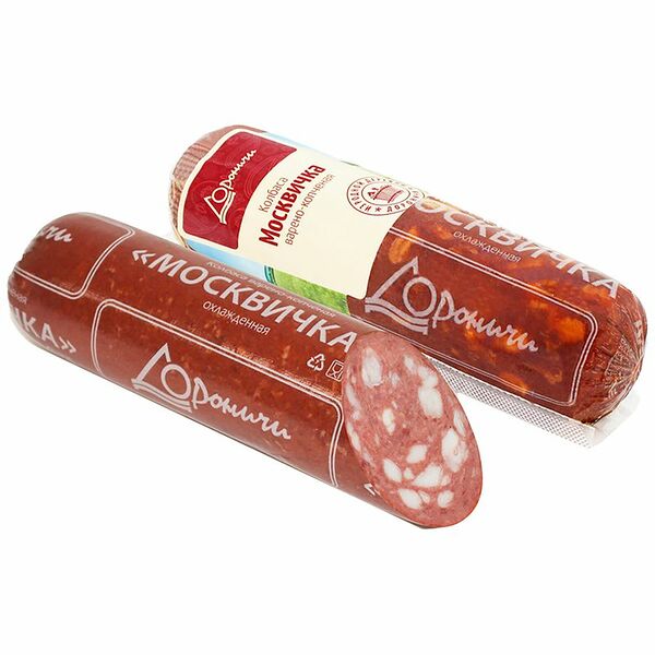 Колбаса варёно-копчёная Дороничи Москвичка категория Б, 290г