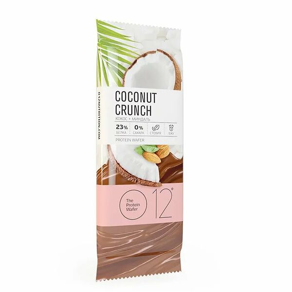 Батончик протеиновый O12 вафельный Кокос-Миндаль-Молочный Шоколад ООО Молоко Фудс
