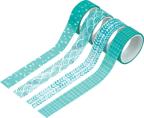 

Набор лент клейких Meshu Azure декоративные 4 шт 3 м х 1.5 см в ассортименте 1 упаковка