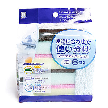 Губки Kokubo кухонные, в ассортименте, 6шт., Япония