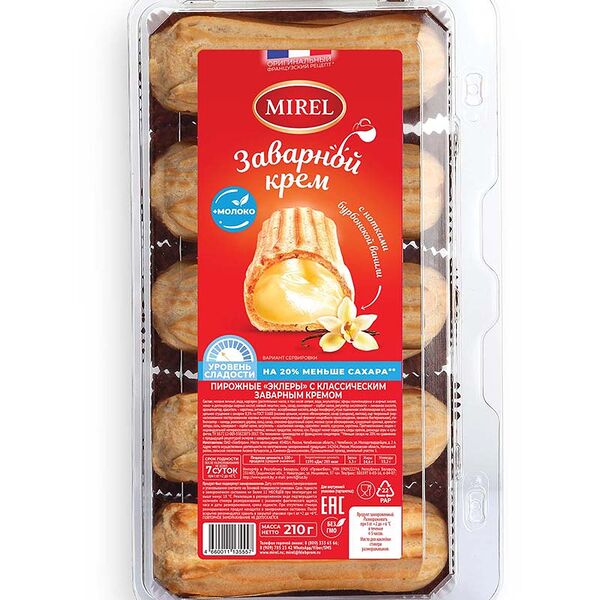 Эклеры Mirel с классическим заварным кремом 210 г
