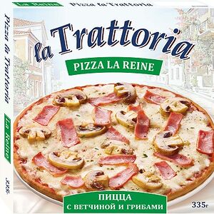 Пицца с ветчиной и грибами "La Trattoria" 335 гр. "Морозпродукт"