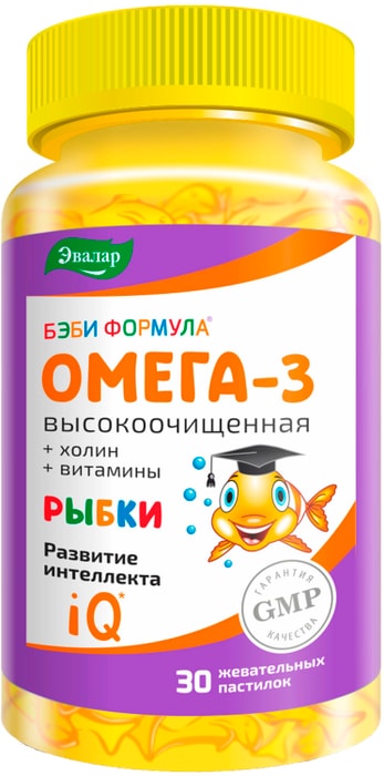 

Омега-3 Эвалар Бэби формула пастилки жевательные 30 шт