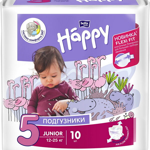 Подгузники гигиен для детей Bella Baby Happy Junior (Flexi Fit) 10шт
