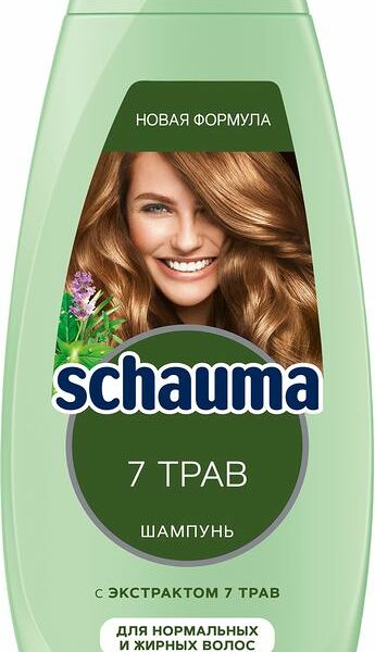 Шампунь Schauma 7 трав для нормальных и жирных волос 360мл