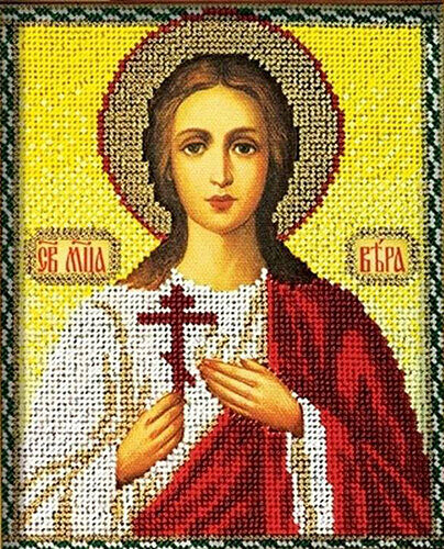 В309 Набор для вышивания бисером Кроше 'Св. Вера'12х14,5 см