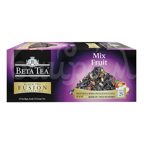 Чай Бета 25*1.5гр Фьюжн коллекция Фруктовый Микс Черный Листовой