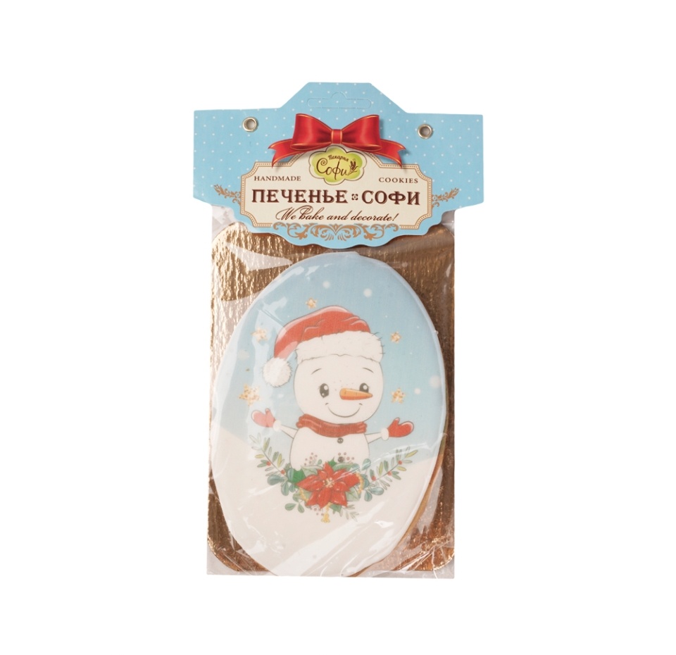 

Печенье в глазури Пекарня Софи Овал дизайн в ассортименте 110 г