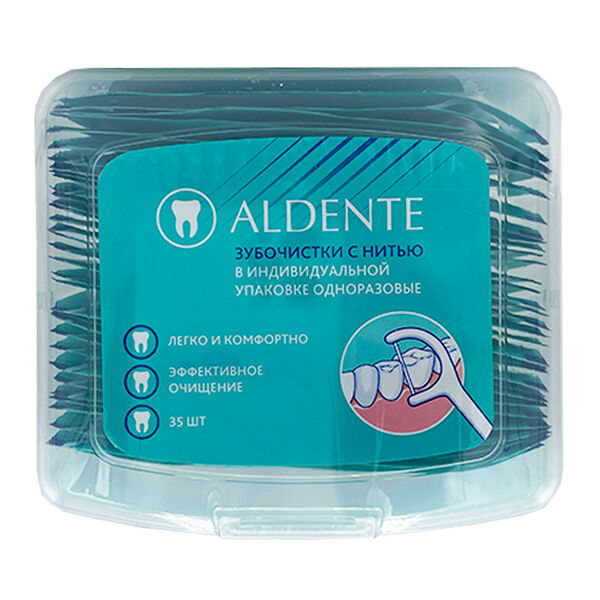 Зубочистки Aldente с нитью 35 шт